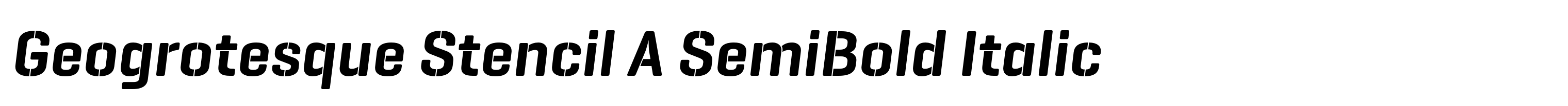 Geogrotesque Stencil A SemiBold Italic